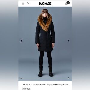 KAY down coat with natural fur Signature Mackage Collar